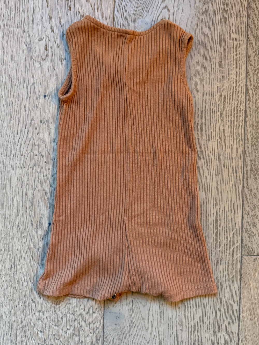 Kids Ribbed One-Piece Romper in Rust - Picture 2 of 3